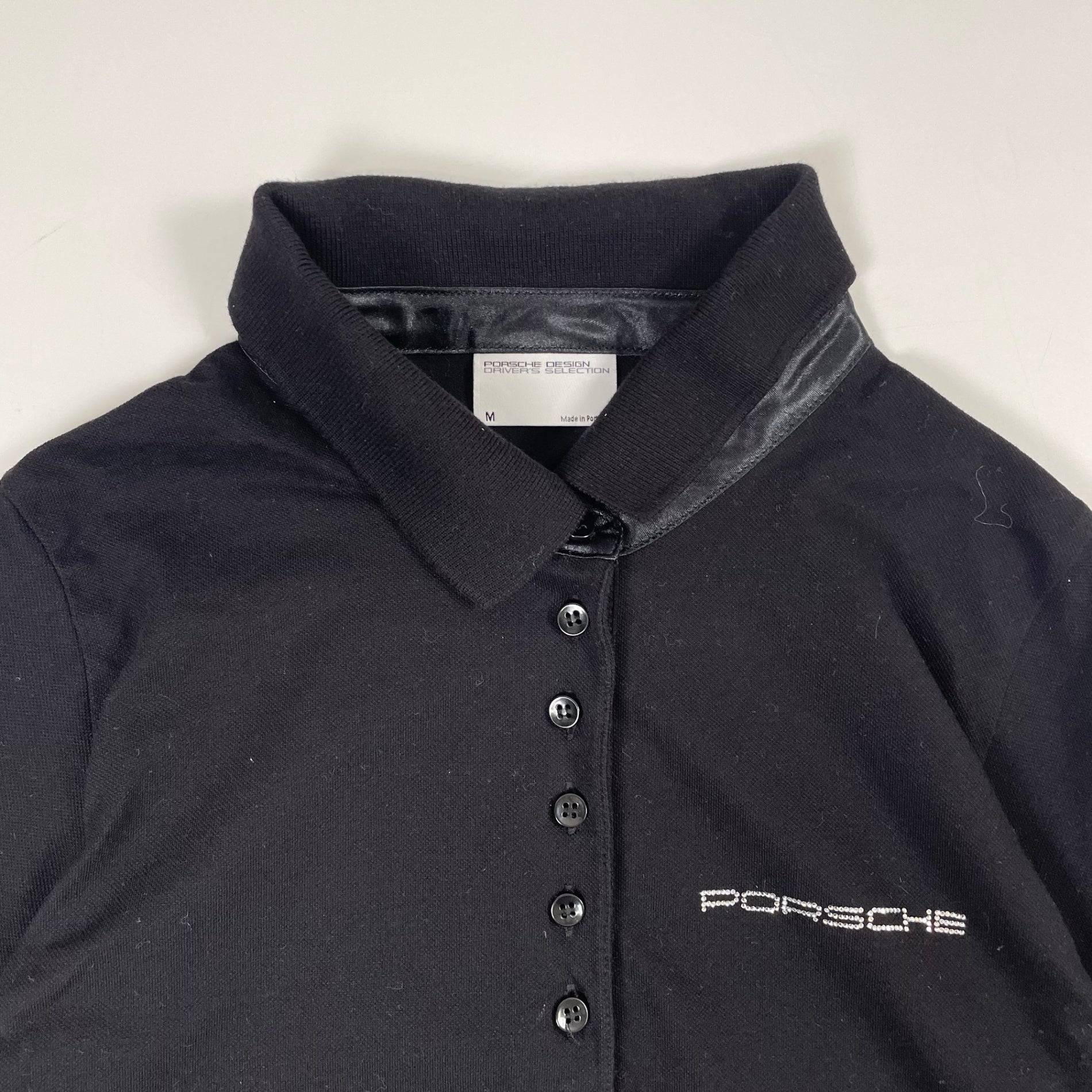 PORSCHE / ラインストーンポロシャツ 参考定価：20,000程度 SIZE:M