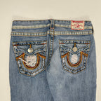 TRUE RELIGION / USA製 JOEY BIG T ダメージ加工フレアデニムパンツ SIZE:28