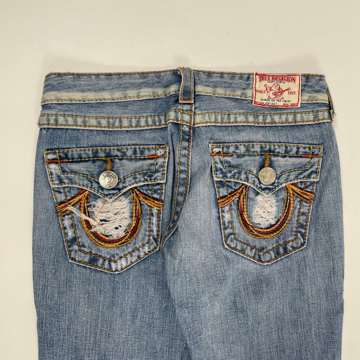 TRUE RELIGION / USA製 JOEY BIG T ダメージ加工フレアデニムパンツ SIZE:28