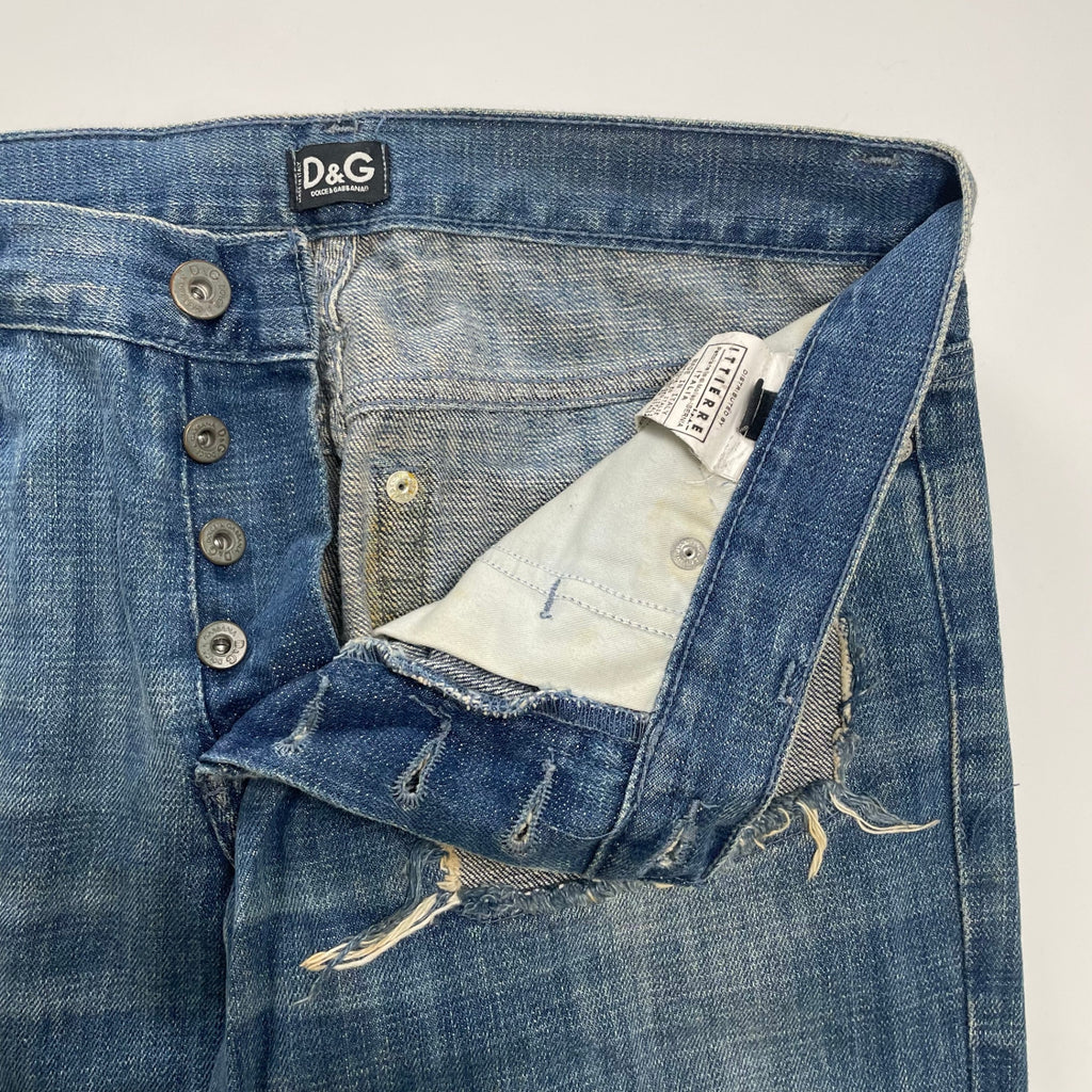 90-00s D&G Dolce＆Gabbana ドルチェアンドガッバーナ / アナーキークラッシュデニム MADE IN ITALY SIZE:W30