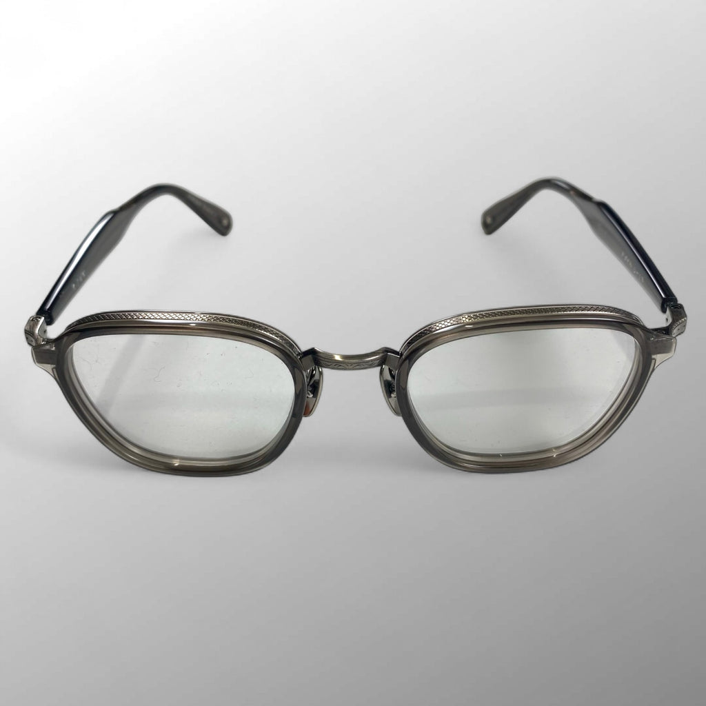金子眼鏡 プレミアムライン / シルバーコンビ ウェリントン 度なしクリアレンズ  参考定価：80,000+tax
