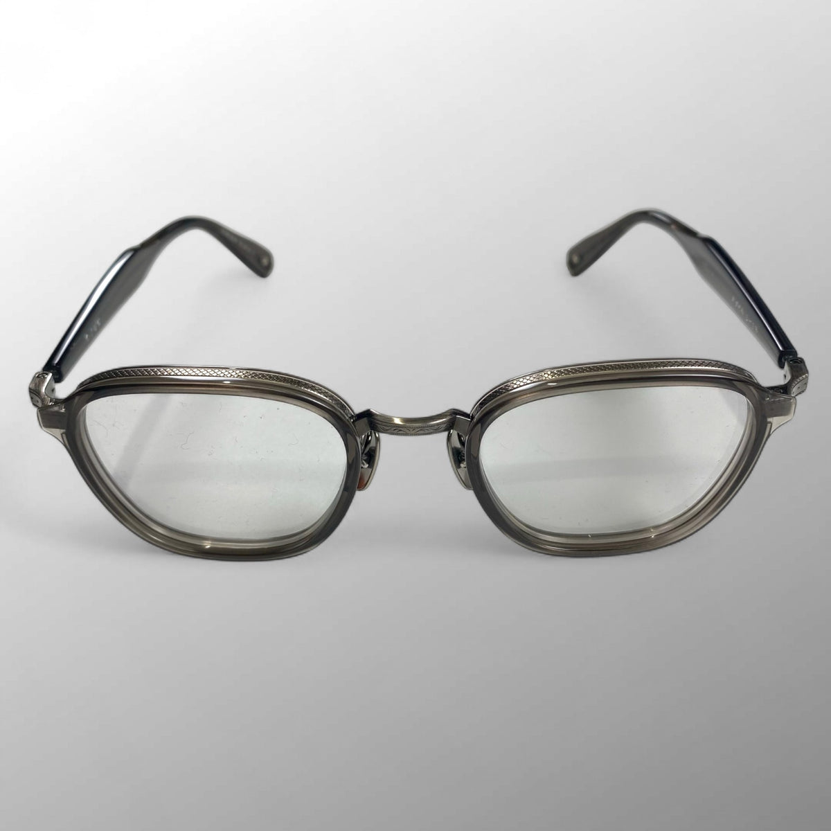 金子眼鏡 プレミアムライン / シルバーコンビ ウェリントン 度なしクリアレンズ  参考定価：80,000+tax