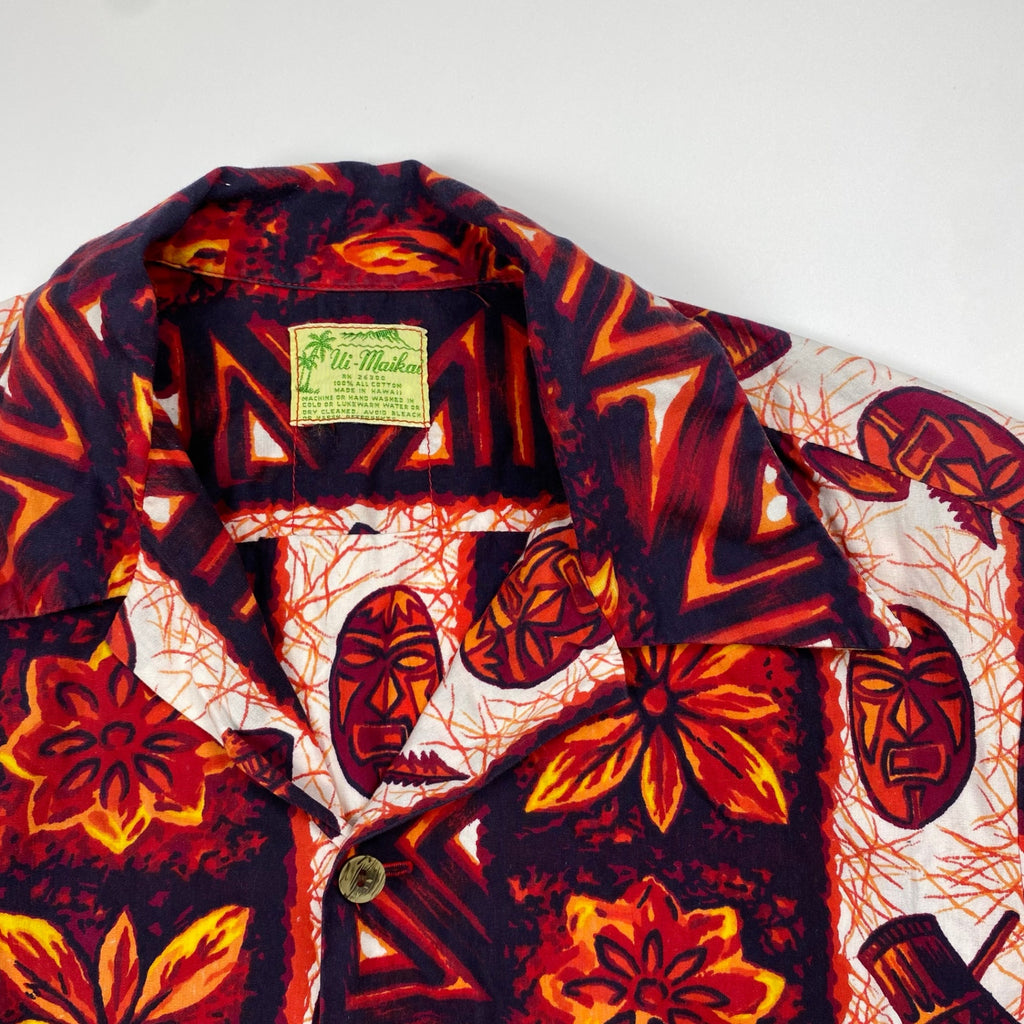 60s VINTAGE Ui-Maikai / ヴィンテージ アロハシャツ MADE IN HAWAII コットン100％ SIZE:L程度