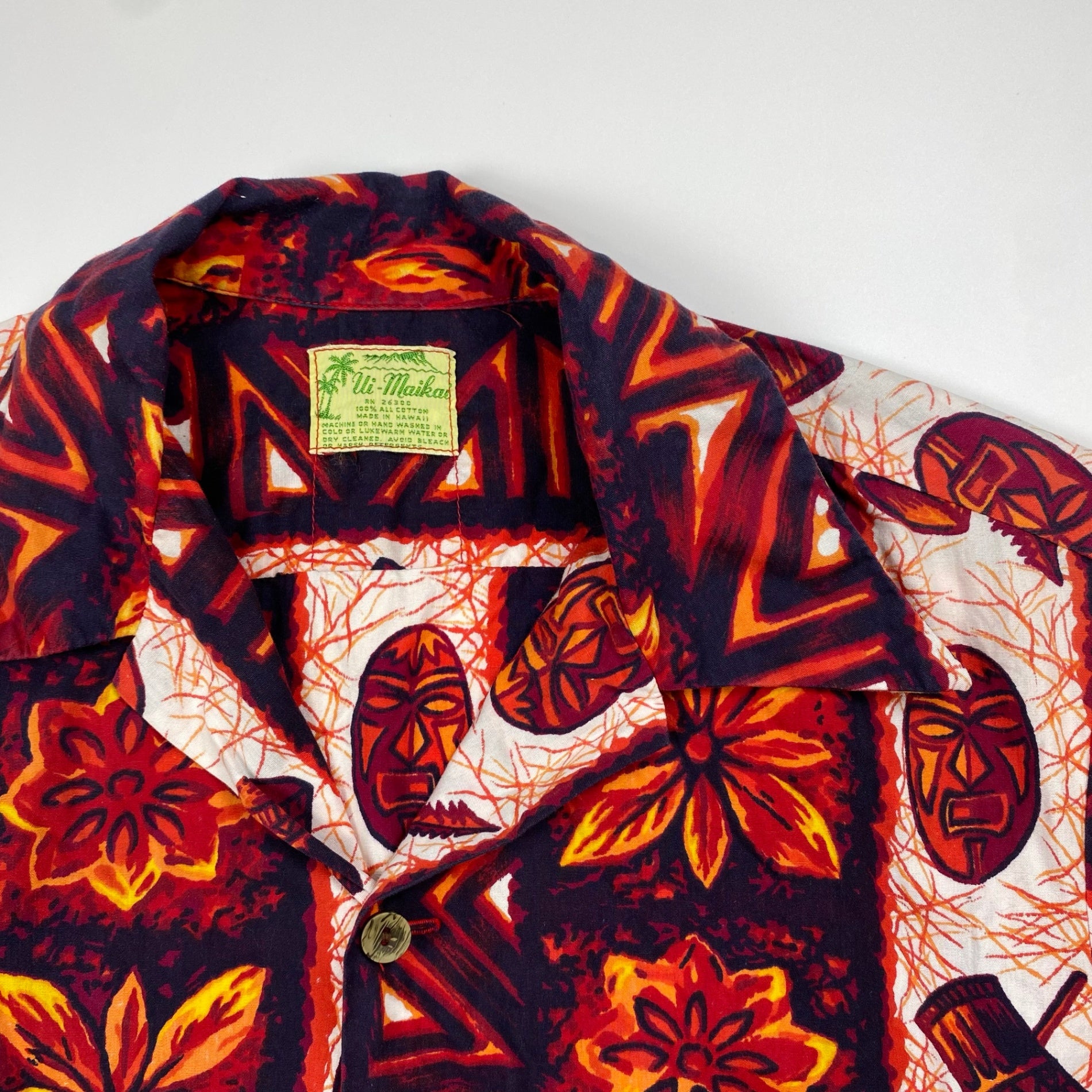 60s VINTAGE Ui-Maikai / ヴィンテージ アロハシャツ MADE IN HAWAII コットン100％ SIZE:L程度