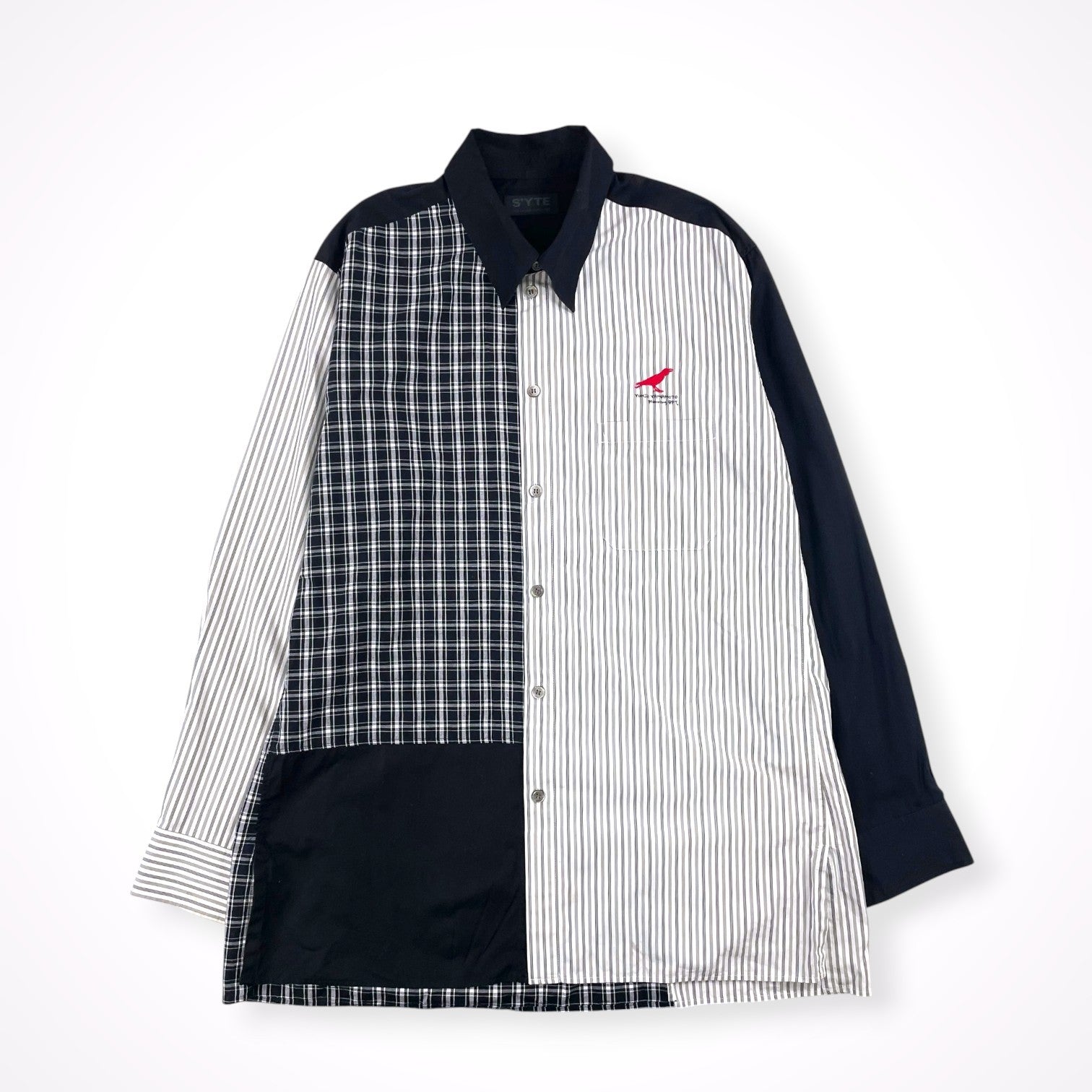 S'YTE Yohji Yamamoto / クロウ刺繍再構築シャツ 参考定価：37,000程度 SIZE:4