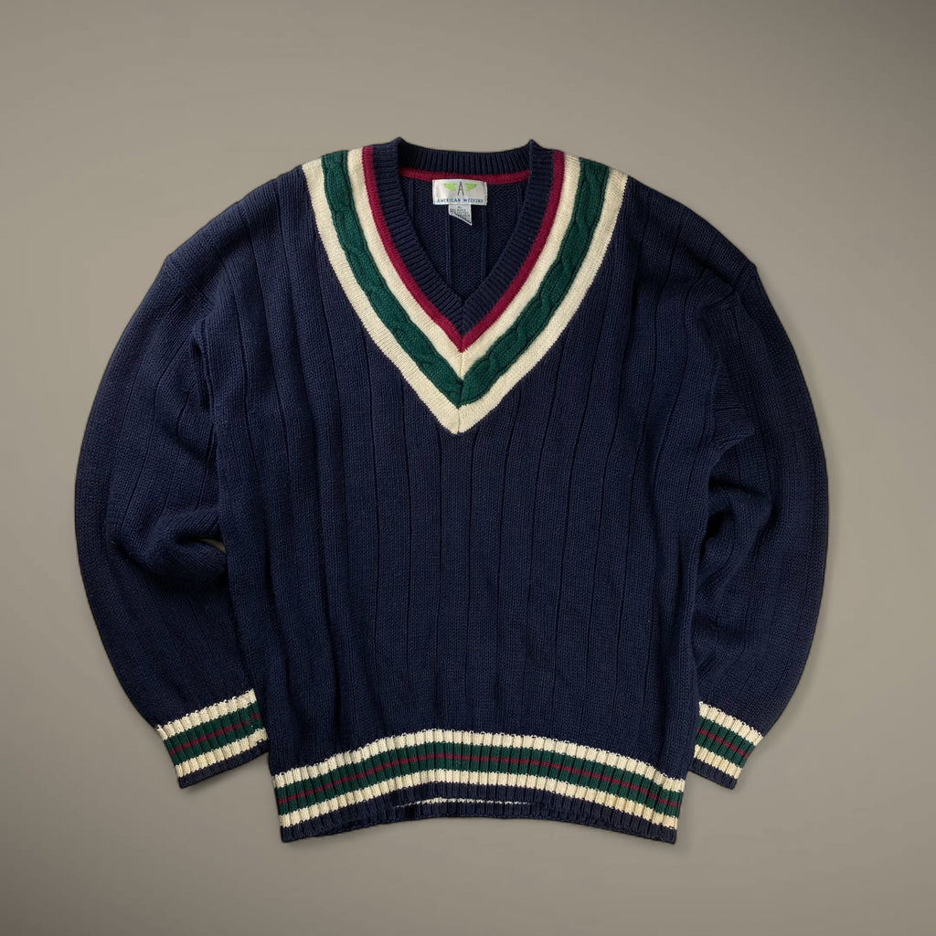 古着 AMERICAN WEEKEND アメリカン ウィークエンド / チルデン 3D ニット コットンリネン SIZE:XL