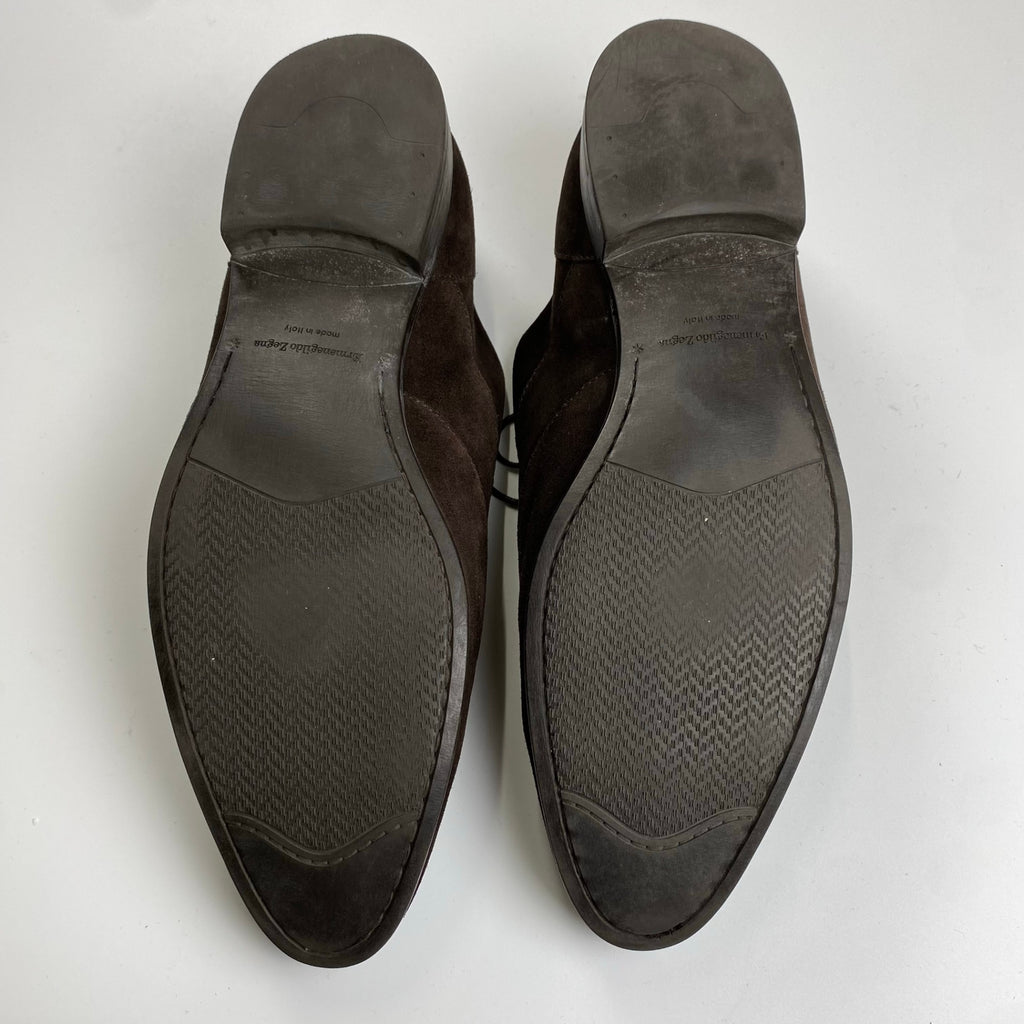 Ermenegildo Zegna エルメネジルド ゼニア / ヌバック レザーシューズ ダークブラウン 内羽根 SIZE:9 1/2