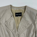GIORGIO ARMANI / シルクMIX1Bフリルジャケット BORGO21製 参考定価：250,000程度 SIZE:38