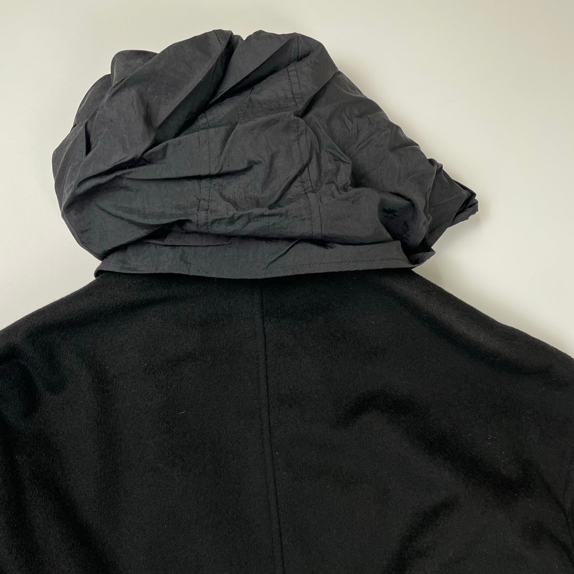 VINTAGE ヴィンテージ / ピュアカシミヤコート フード収納 ブラック 参考定価：200,000程度 SIZE:LL