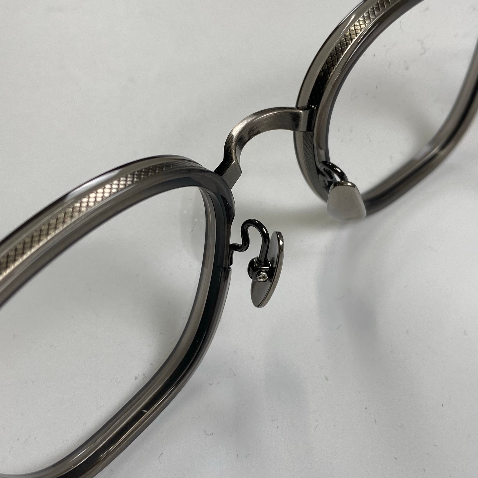 金子眼鏡 プレミアムライン / シルバーコンビ ウェリントン 度なしクリアレンズ  参考定価：80,000+tax