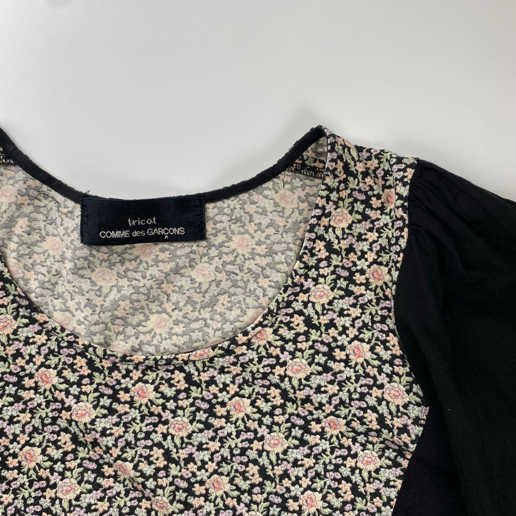 tricot COMME des GARCONS トリコ コムデギャルソン / フラワープリント×刺繍カットソー ブラウス AD2007 SIZE:S-M程度