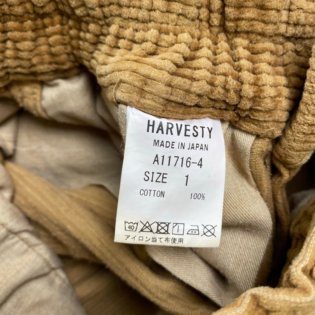 HARVESTY ハーベスティ / CORDUROY CIRCUS PANTS コーデュロイ パンツ 参考定価：24,000+tax SIZE:1