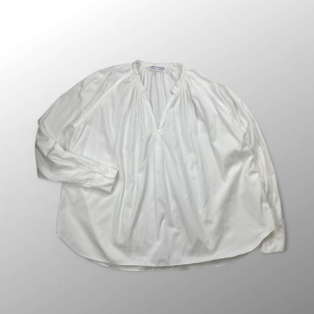【フランス製】COMME des GARCONS COMME des GARCONS コムコム / Vネックギャザーブラウス SIZE：S