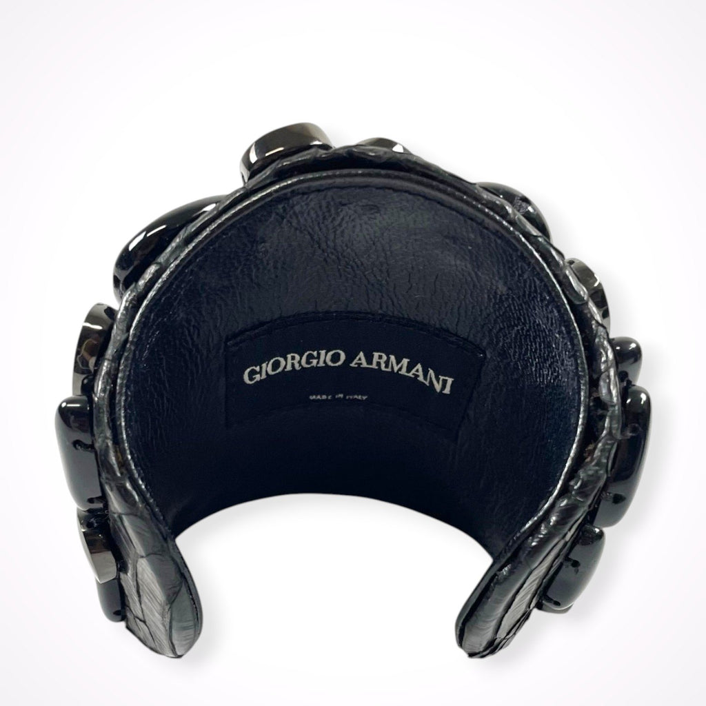 GIORGIO ARMANI / ビジューレザーバングル 参考定価：120,000程度