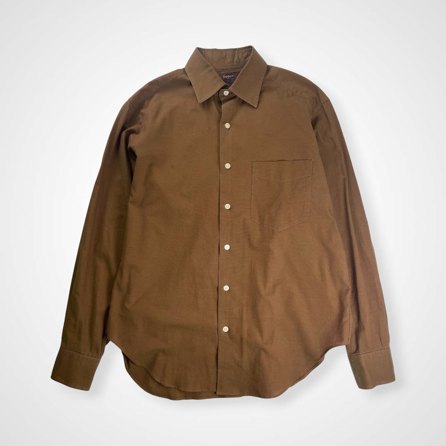 Yohji Yamamoto A.A.R ヨウジヤマモト アール / 90-00s 偏光 ボックスシルエットシャツ ブラウン 参考定価：16,000程度 SIZE：M