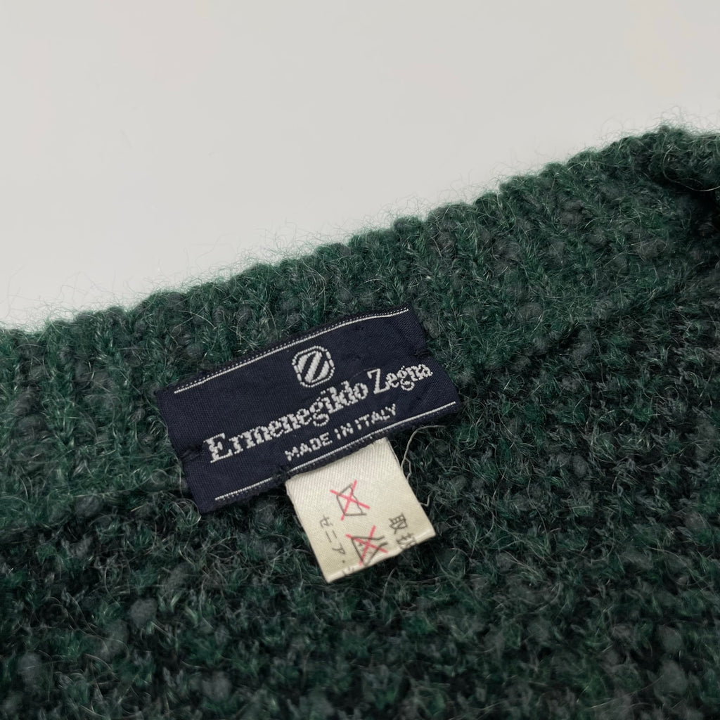 Euro Vintage ユーロヴィンテージ / ヴィンテージ モヘヤMIX アーガイルニット MADE IN ITALY SIZE：50