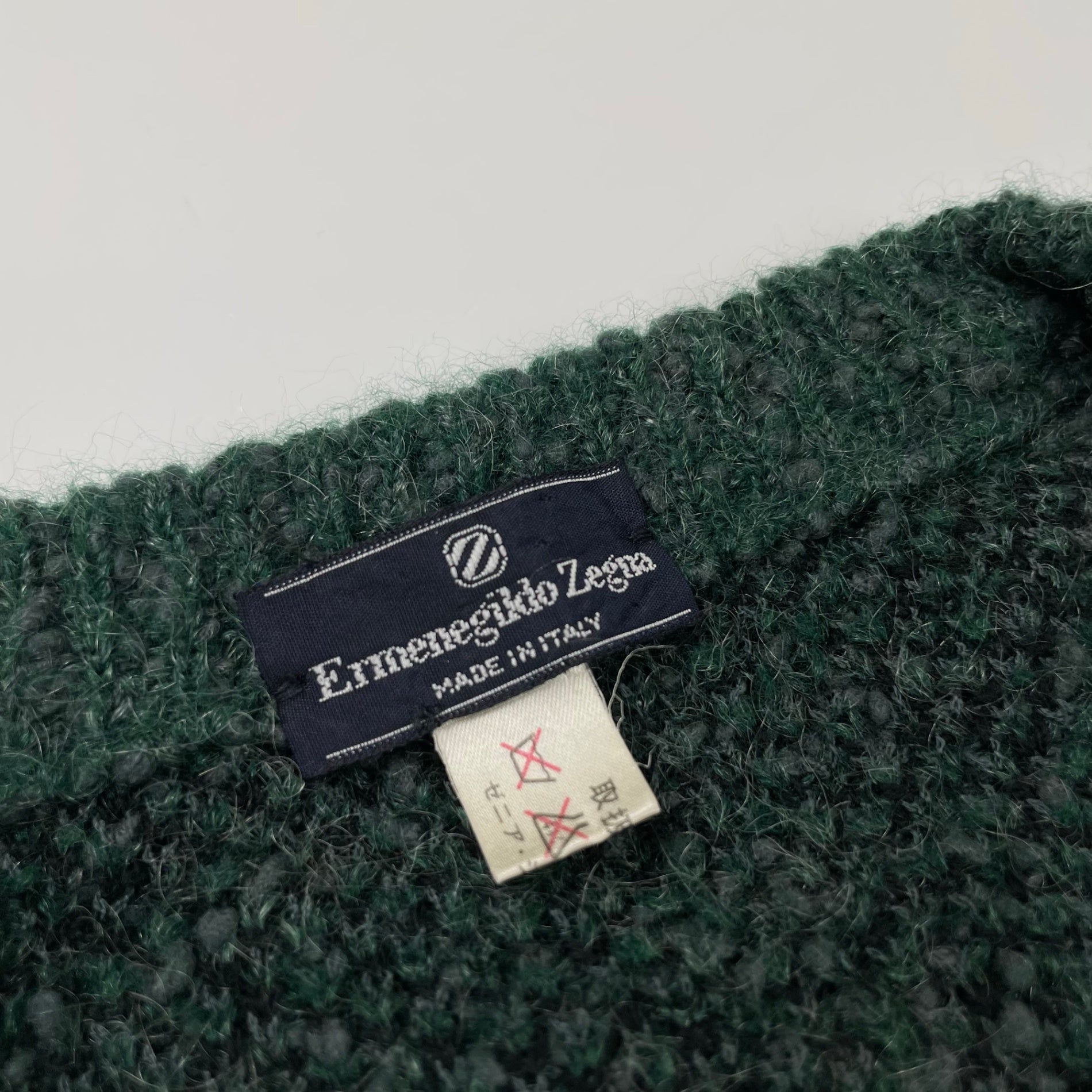 Euro Vintage ユーロヴィンテージ / ヴィンテージ モヘヤMIX アーガイルニット MADE IN ITALY SIZE：50