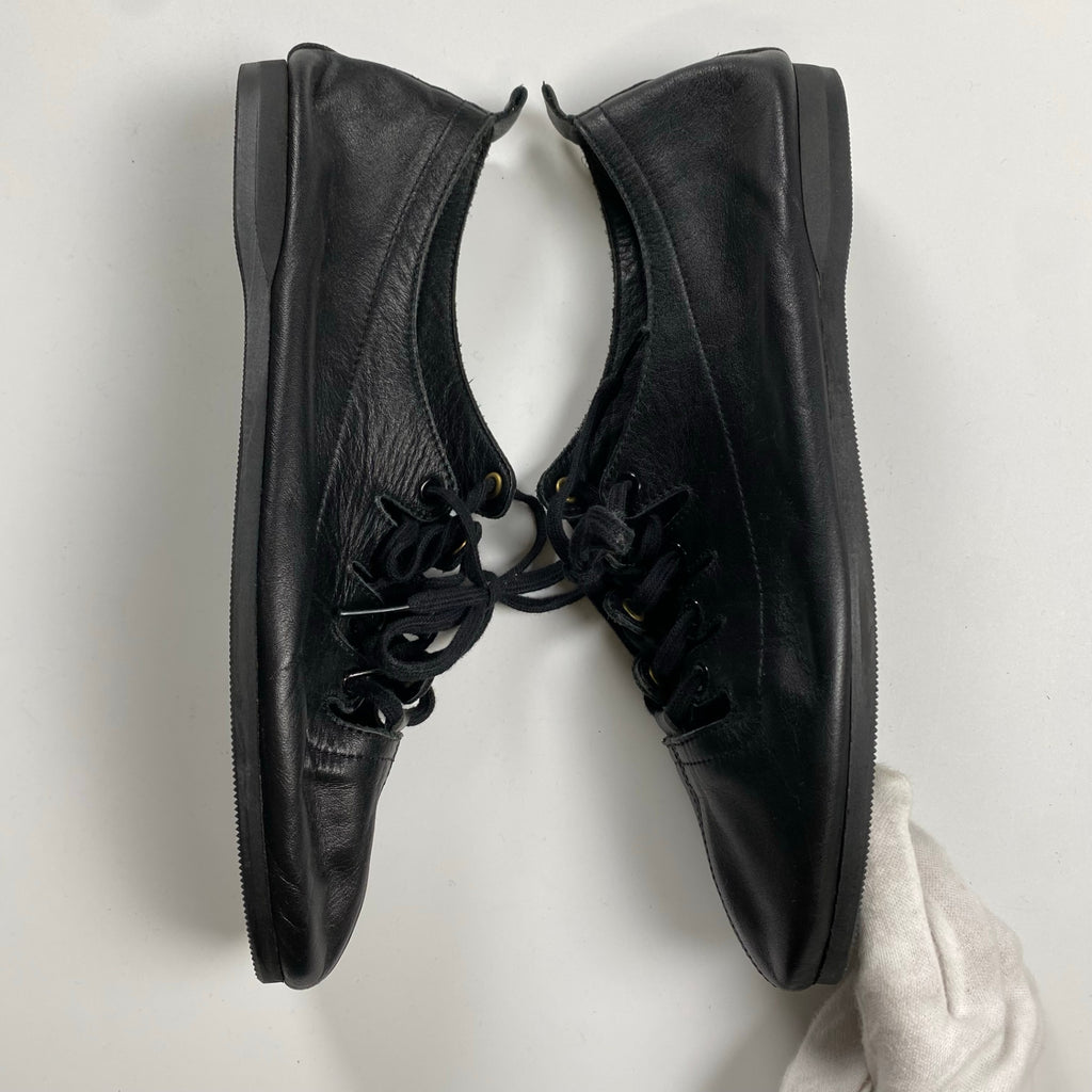 VINTAGE 8-90s yohji yamamoto ヨウジヤマモト / Gillies shoes ギリーシューズ レザー ブラック 丸文字 SIZE:M(23cm程度)