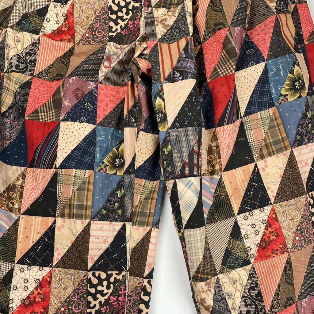 【タグ付 極美品 25SS】 BEAMS PLUS ビームスプラス / 2 Pleats Relax Trousers パッチワークプリント イージーパンツ 参考定価：24,000+tax SIZE：M(XL程度)