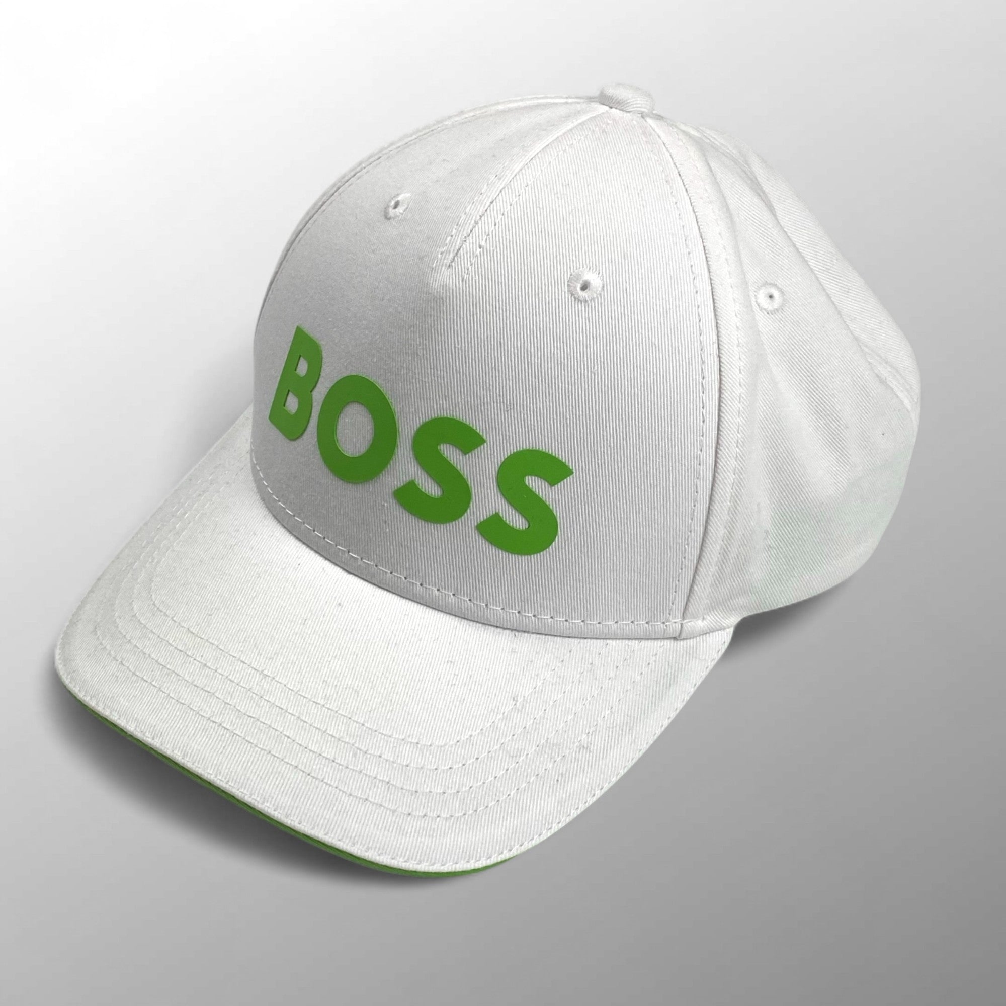 BOSS ボス / ロゴキャップ ホワイト グリーン ゴルフにも SIZE：調整可能