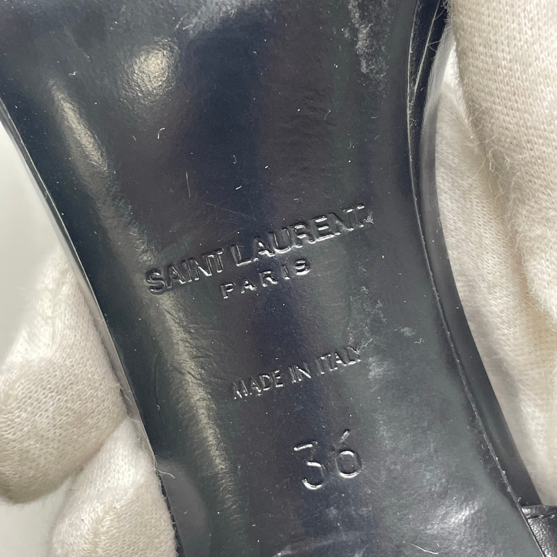 SAINT LAURENT PARIS サンローランパリ / レザーハイヒール ピンヒール 377305 ブラック SIZE:36