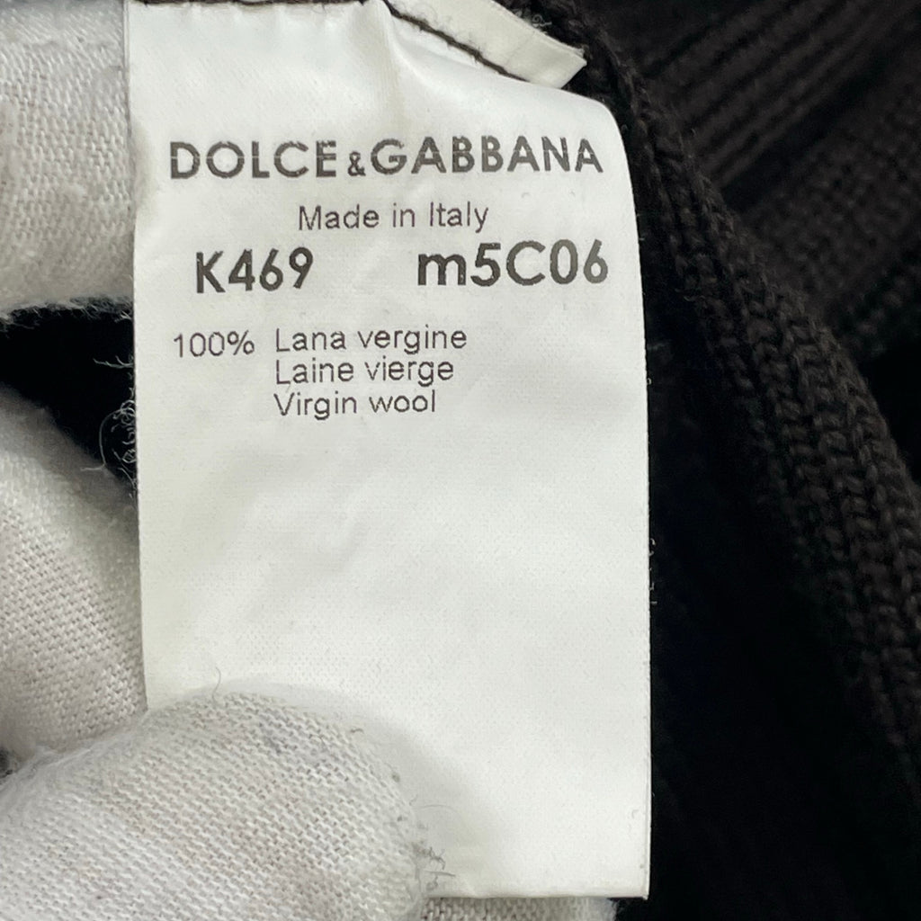 DOLCE&GABBANA / ヴァージンウール ヘンリーネックリブニット  SIZE:50