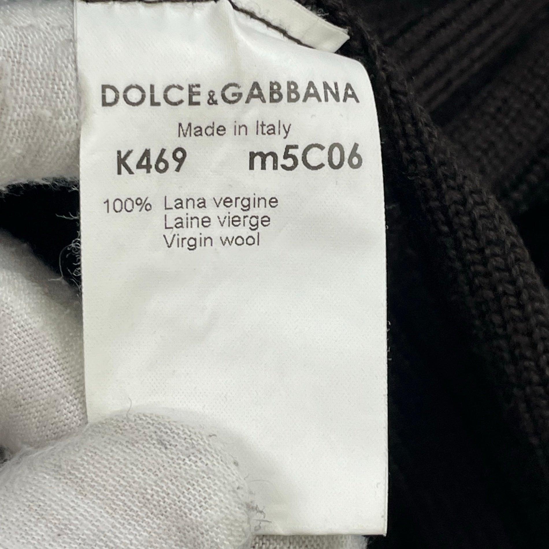 DOLCE&GABBANA / ヴァージンウール ヘンリーネックリブニット  SIZE:50
