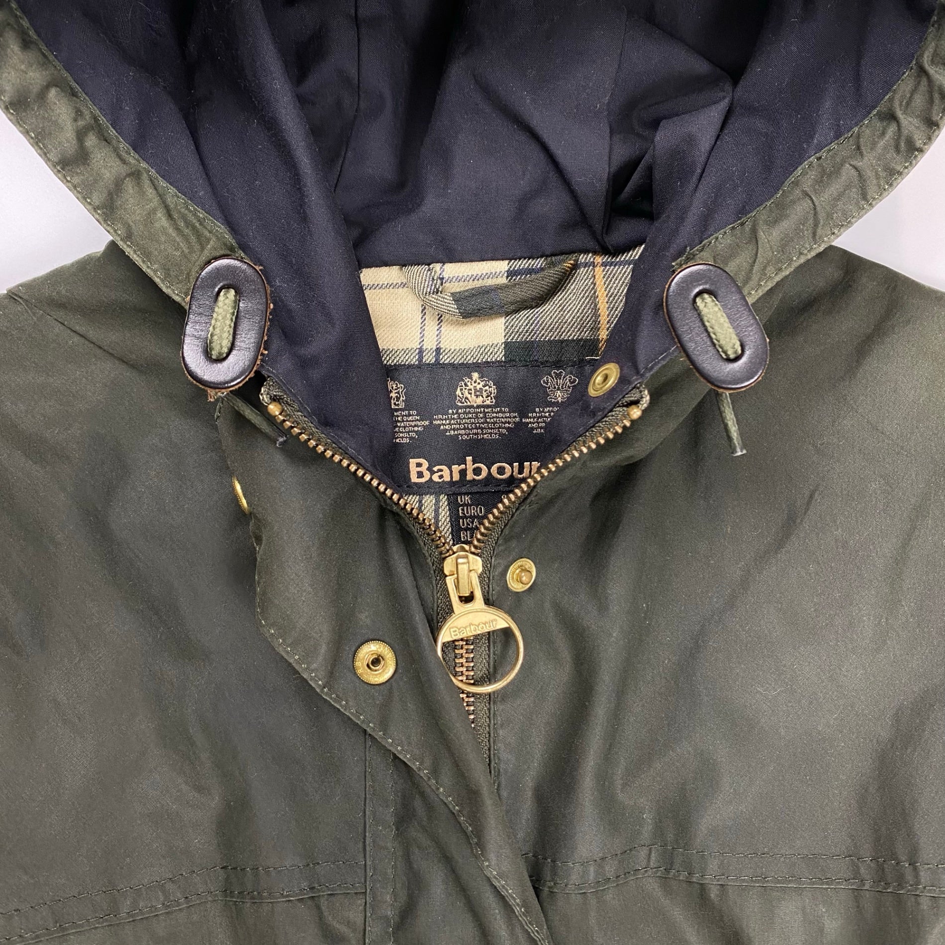 BARBOUR バブアー / LADIES WAX DURHAM オリーブ タータンチェック SIZE:38(M程度)