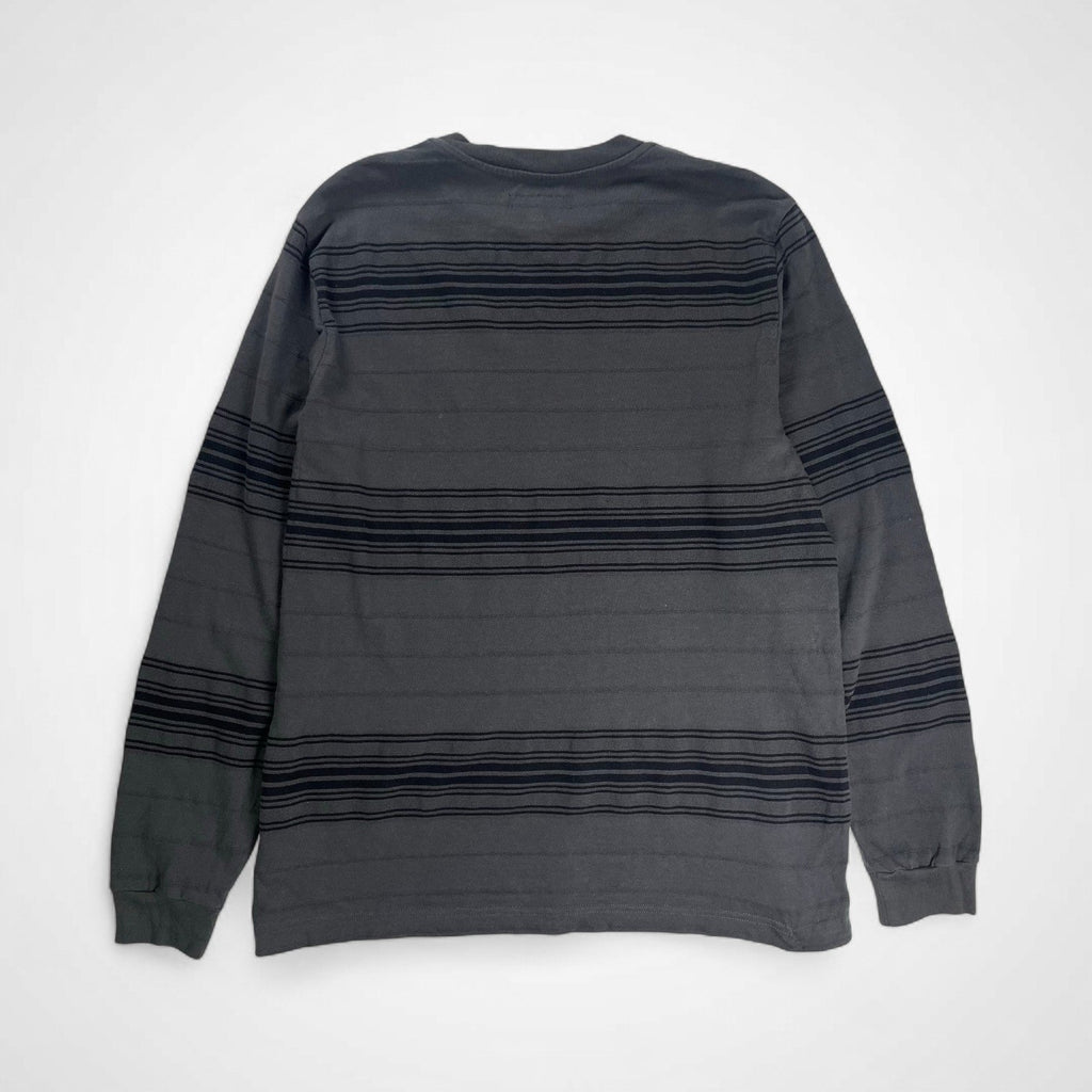 stussy ステューシー / Travis longsleeve crew グレー×ブラック SIZE:S 参考定価：15,000程度