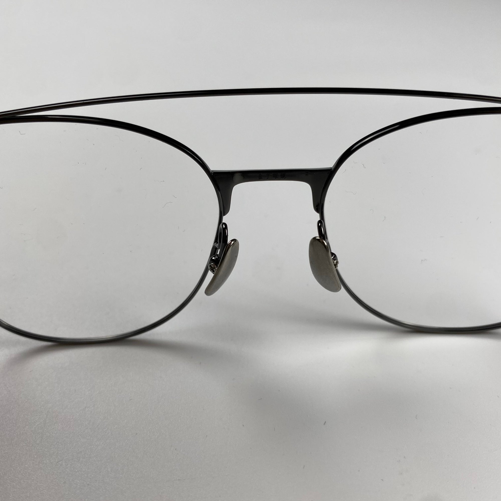 【美品】 金子眼鏡 / PURE TITANIUM ダブルブリッジ  KM-38 GY 参考定価：50,000程度