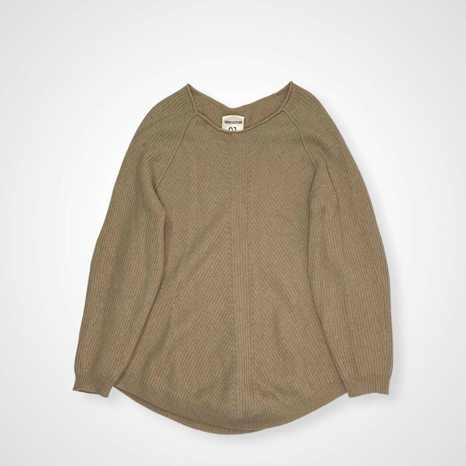 SEMICOUTURE セミクチュール / ラウンドリブロングニット 参考定価：30,000程度 SIZE:S