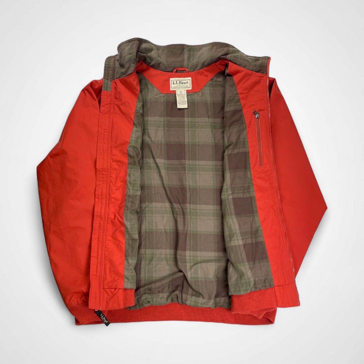 L.L. Bean エルエルビーン / ウォームアップジャケット チェック裏地 マットオレンジ SIZE:XXL