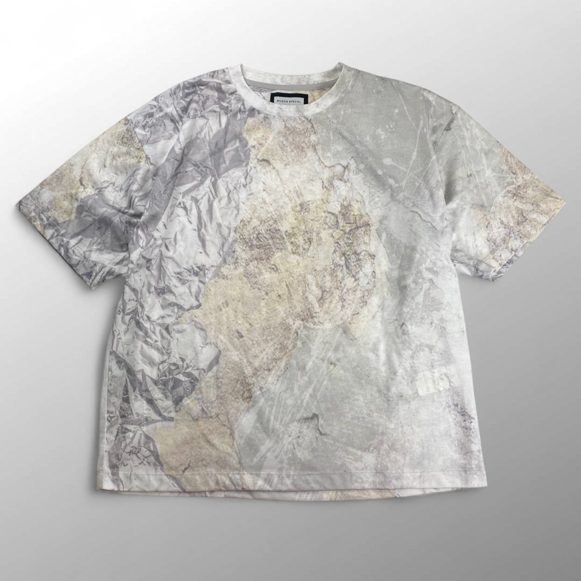 MAISON SPECIAL メゾンスペシャル / Abstract Prime-Over Crew Neck T-Shirt Tシャツ SIZE：2(L程度)