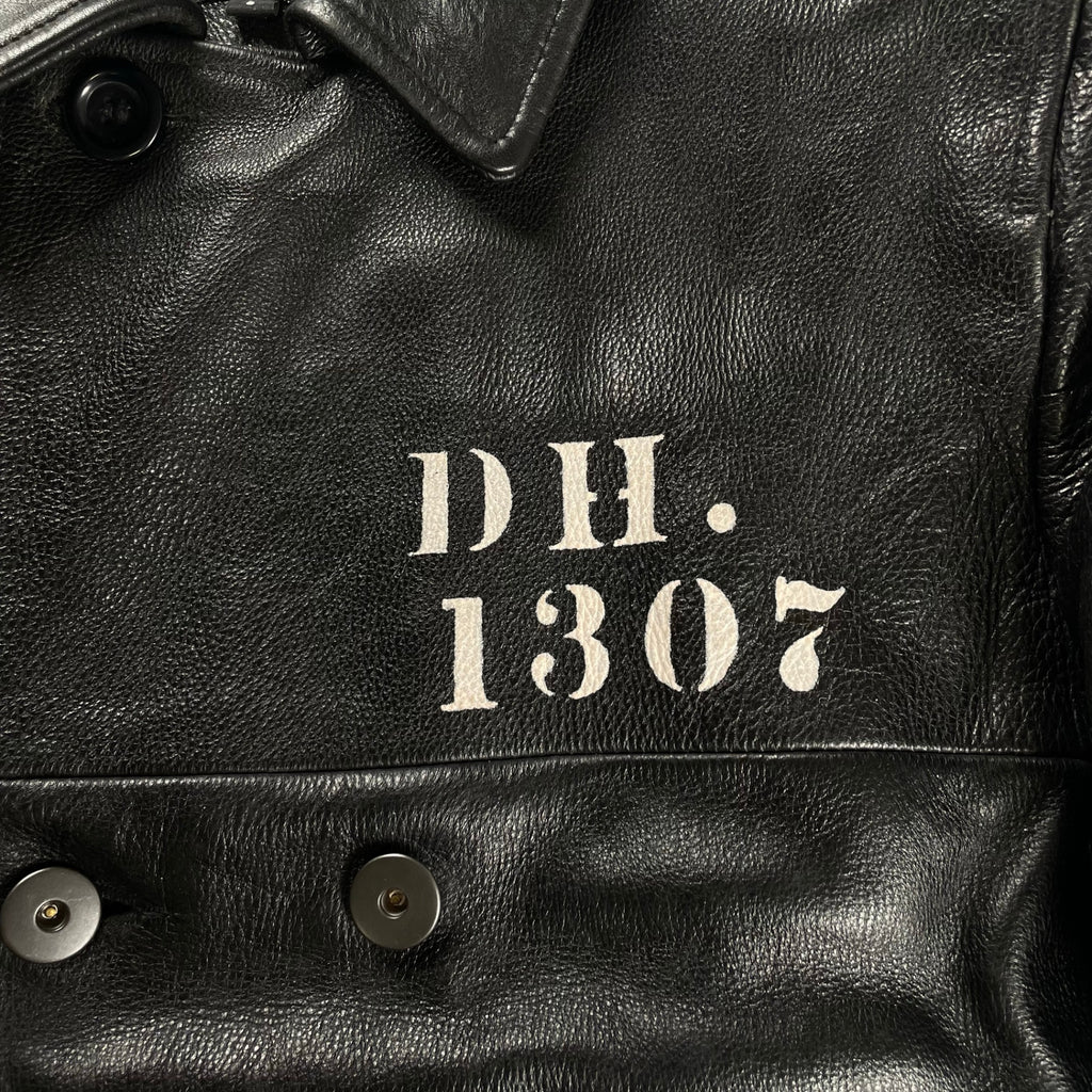 Dress hippy ドレスヒッピー / Leather Pea Coat ダブルブレストレザージャケット 参考定価：65,000程度 SIZE:S