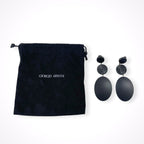 GIORGIO ARMANI / ソリッドブラックイヤリング 参考定価：65,000程度