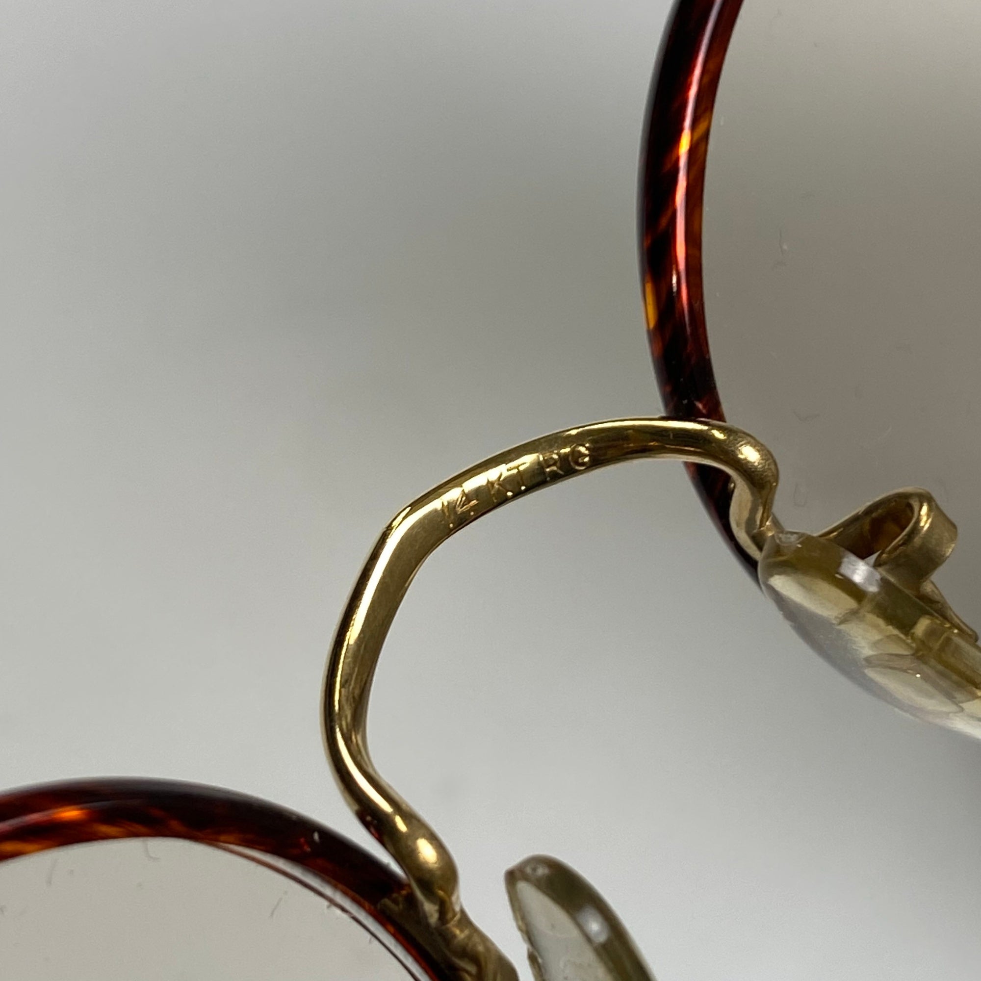 デッドストック 70s Hilton Classic / セル巻 パント型 デモレンズ入り 14K RG Chestnutカラー