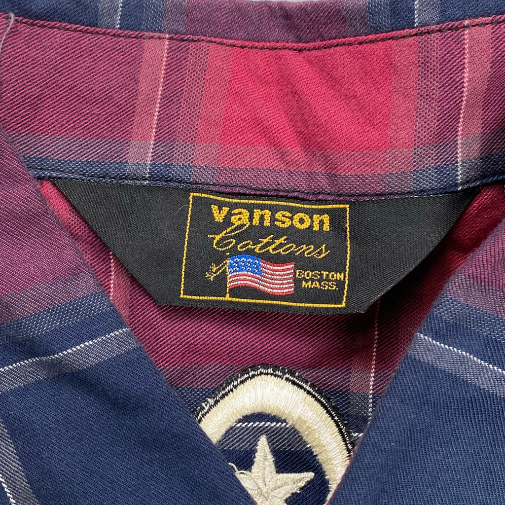 vanson ヴァンソン / スカル＆クロス チェックシャツ SIZE:L