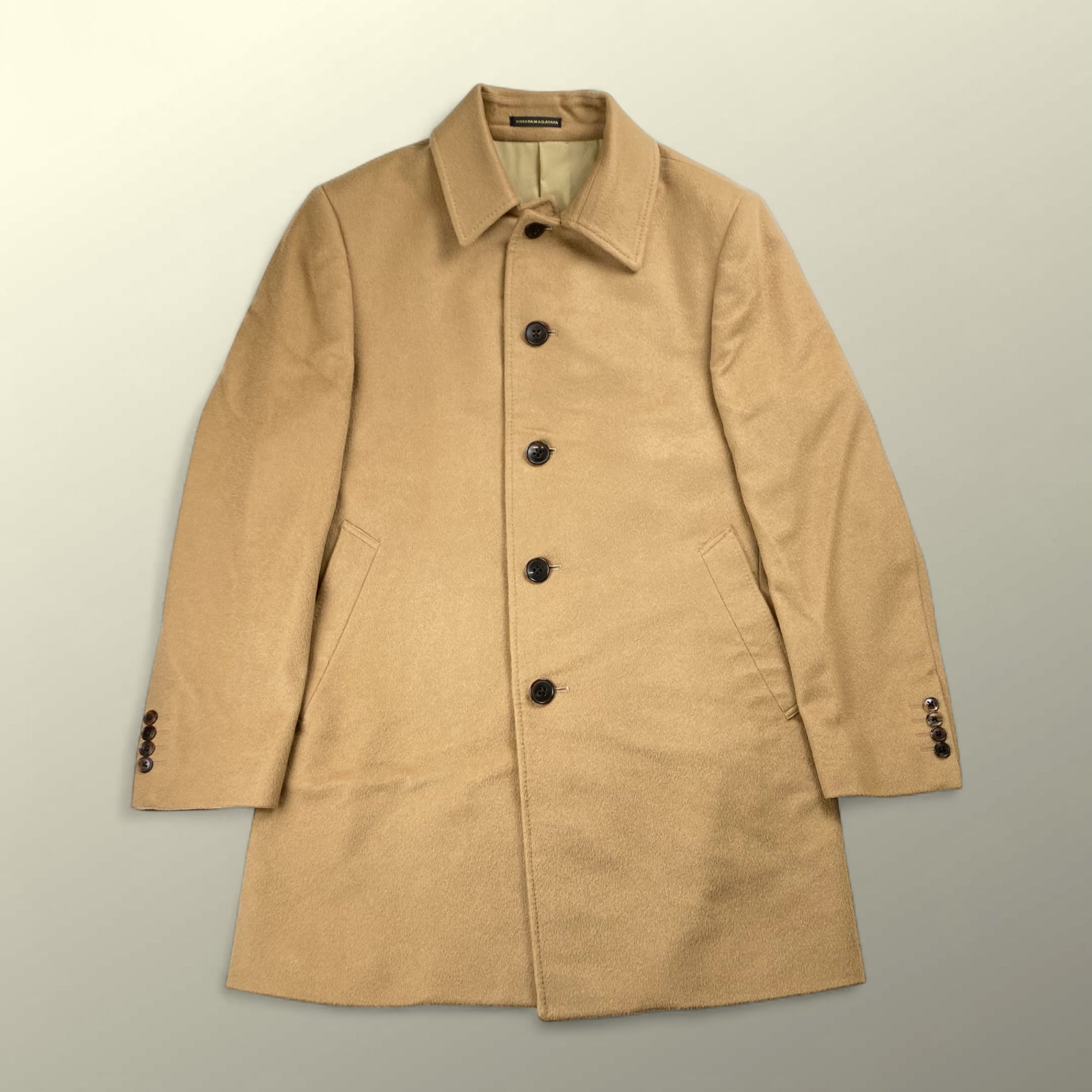 Ermenegildo Zegna社 GINZA YAMAGATAYA仕立て / 最高級ピュアカシミア100％ カシミアコート 水牛ボタン 銀座 老舗テーラー  SIZE：L程度