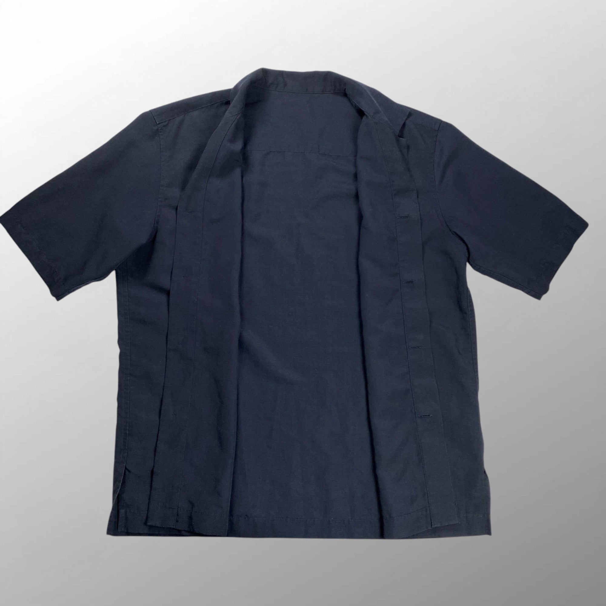 IM MEN ISSEY MIYAKE アイムメン イッセイミヤケ / HYBRID SHIRT オープンカラーシャツ 半袖 ネイビー SIZE:3