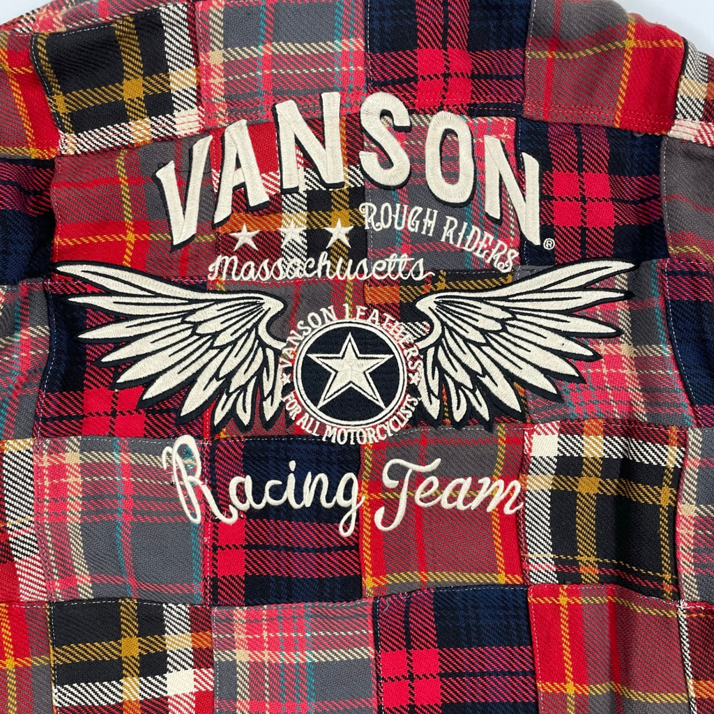 vanson / ヘビーネルチェック パッチワークシャツ 未使用品 参考定価：15,800+tax SIZE:L