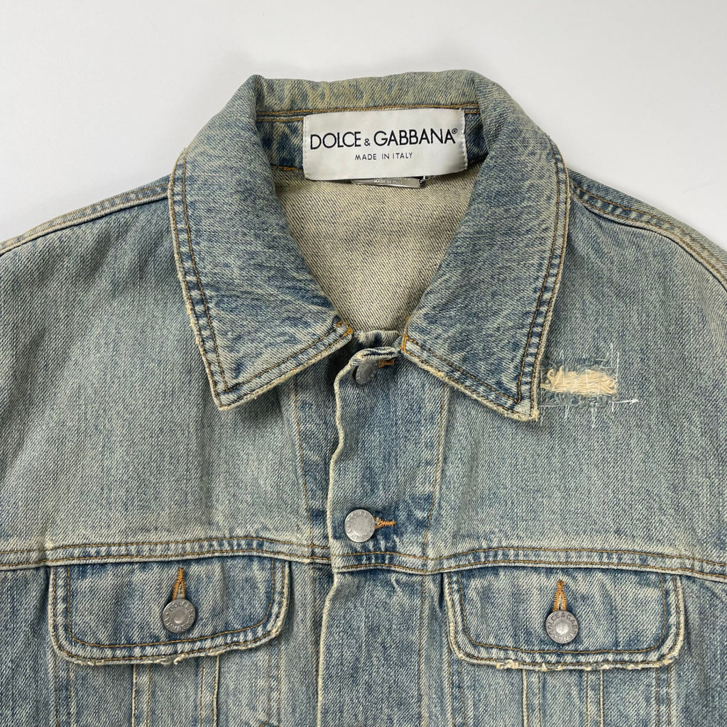 DOLCE＆GABBANA ドルチェ＆ガッバーナ / 02AWクラッシュデニムジャケット インディゴ  SIZE:46
