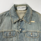 DOLCE＆GABBANA ドルチェ＆ガッバーナ / 02AWクラッシュデニムジャケット インディゴ  SIZE:46