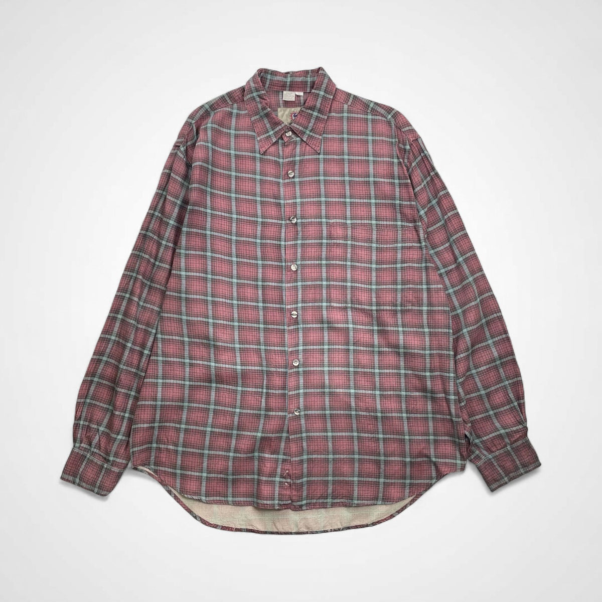 VINTAGE ヴィンテージ / シルク100％ チェックシャツ THE TERRITORY AHEAD USAブランド SIZE:L