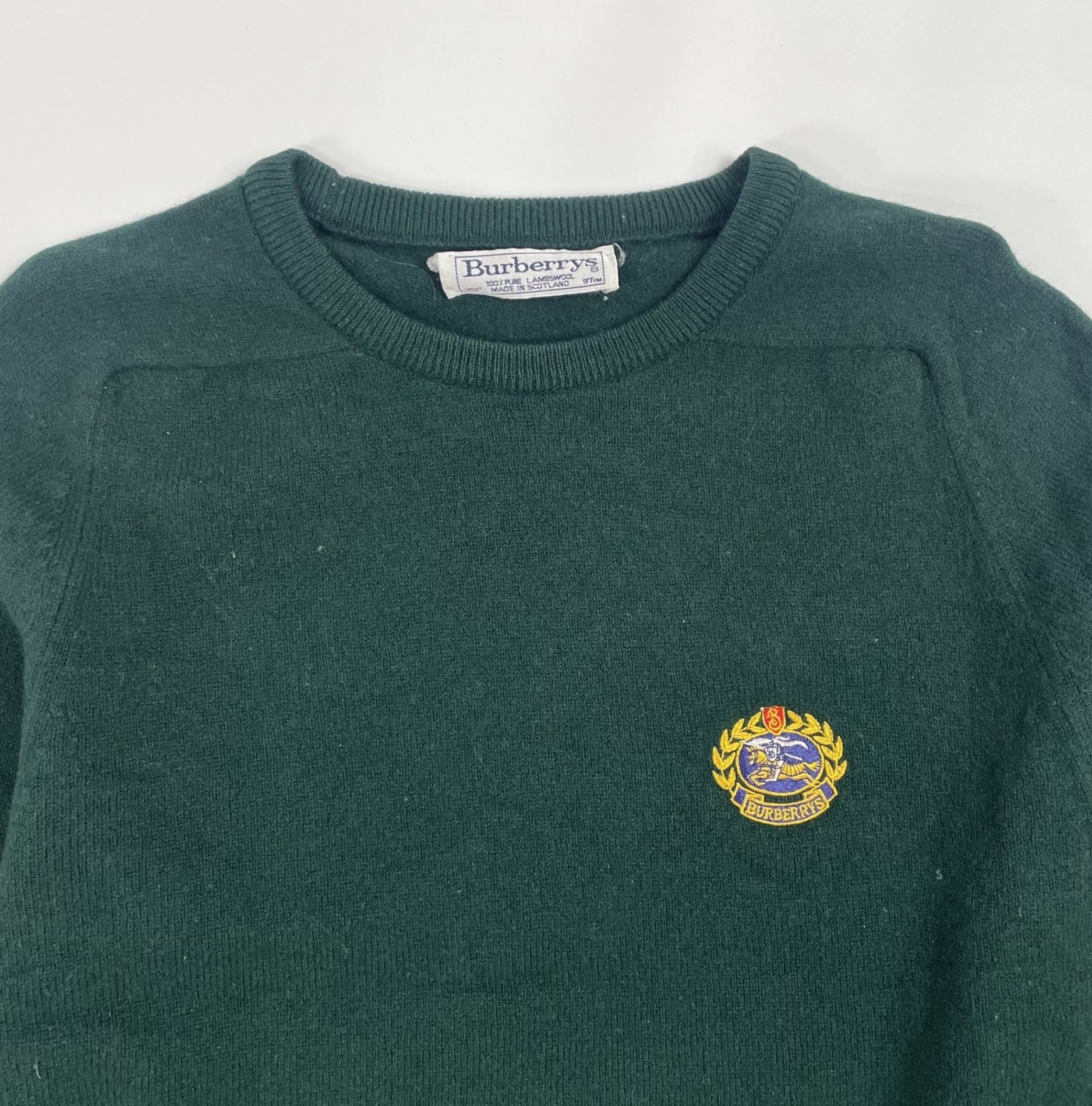 Burberry's バーバリーズ / ヴィンテージエンブレムニット スコットランド製 SIZE：38