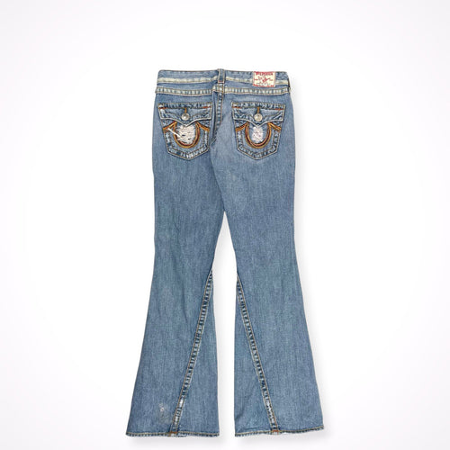 TRUE RELIGION / USA製 JOEY BIG T ダメージ加工フレアデニムパンツ SIZE:28