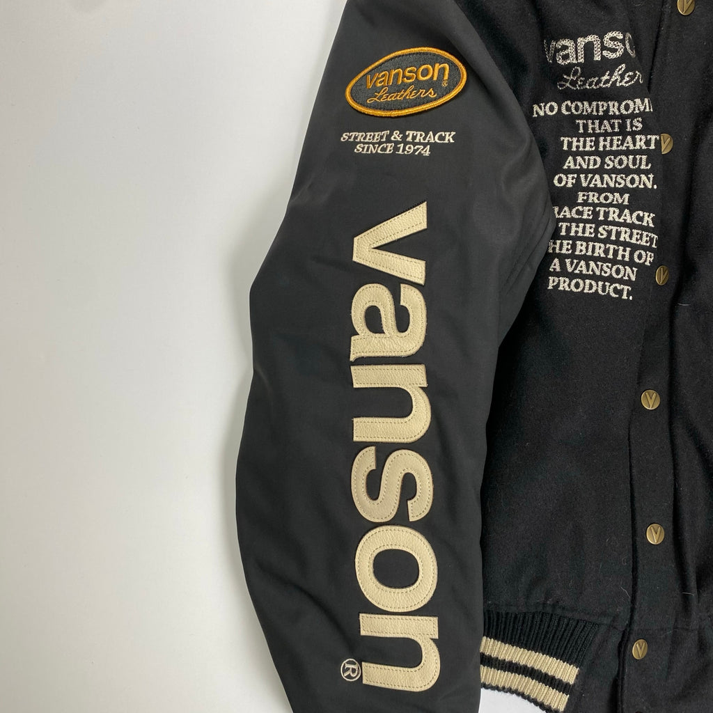vanson バンソン / アワードジャケット スタジャン ブラック トランプワッペン SIZE:L