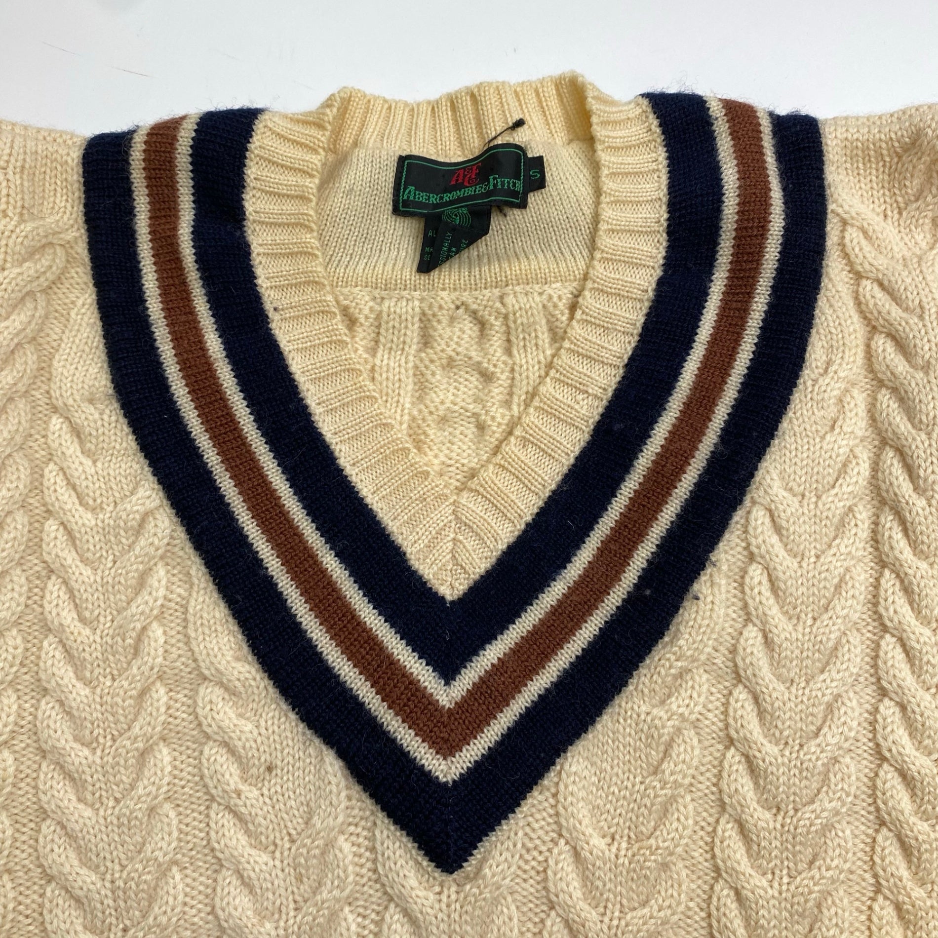 ABERCROMBIE＆FITCH アバクロンビー アンド フィッチ / ヴィンテージ チルデンニット ケーブルニット SIZE:S