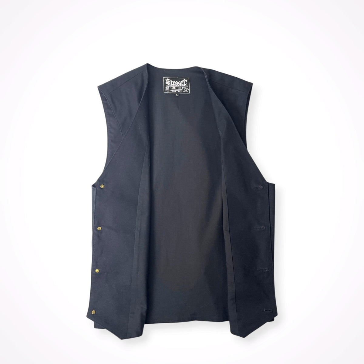 GREASER / 刺繍ロゴツイルヘビーベスト 参考定価：15,000程度 SIZE:L