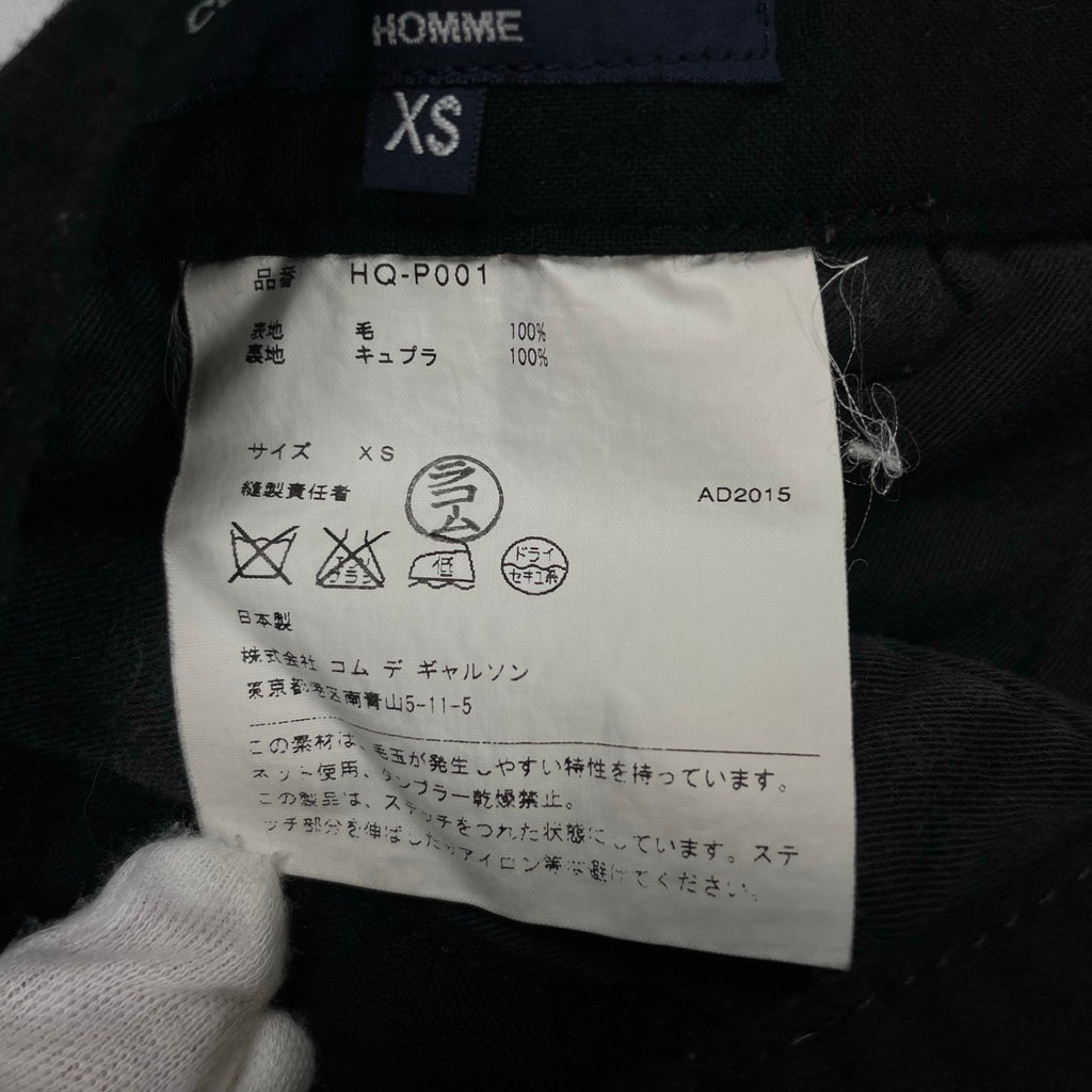 COMME des GARCONS HOMME コムデギャルソンオム / 16SS ウールトロピカルトラウザーズ ブラック HQ-P001 参考定価：40,000程度 SIZE:XS