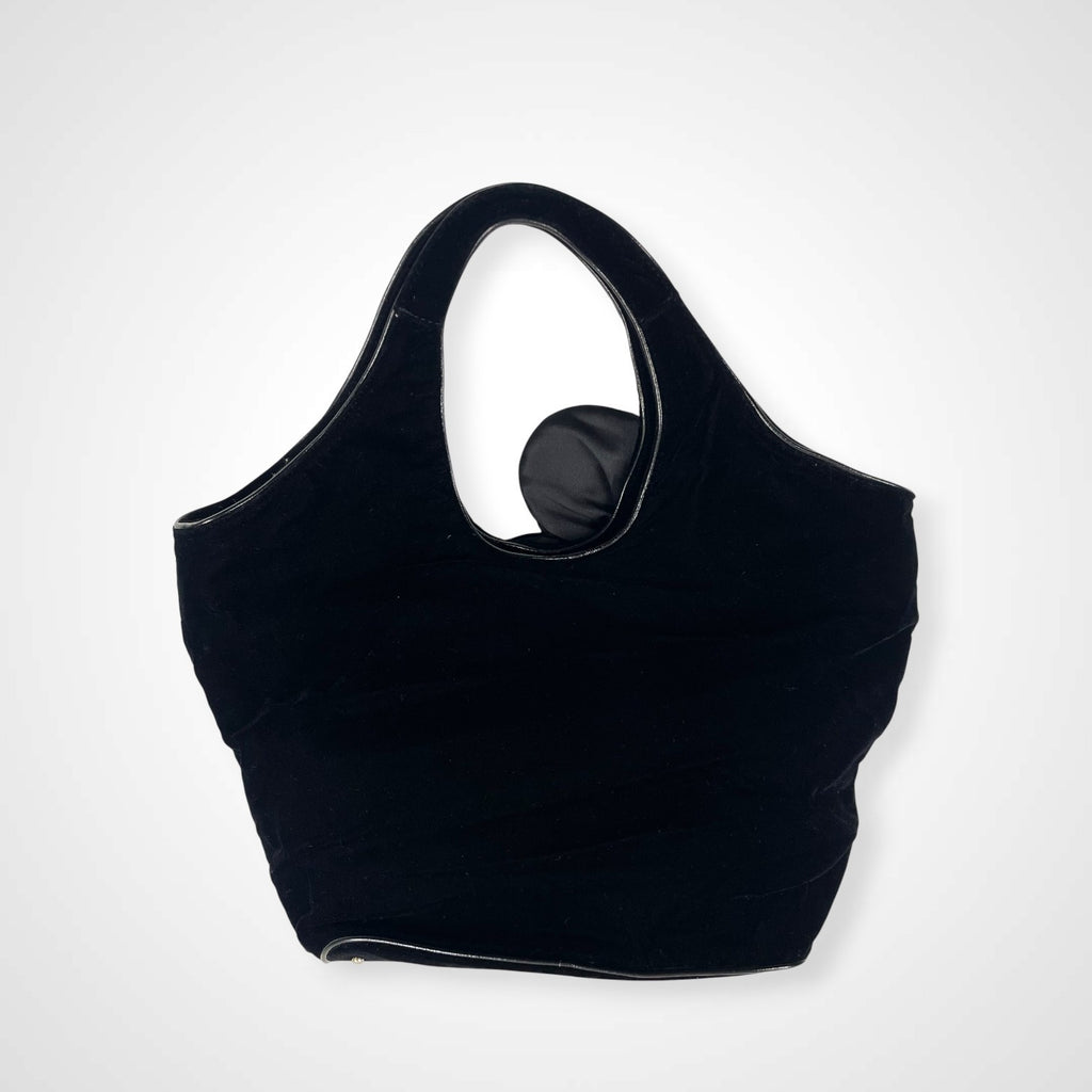 kate spade new york ケイトスペードニューヨーク / ベロアフラワーハンドバッグ ブラック 参考定価：30,000程度